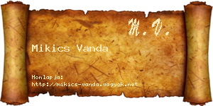 Mikics Vanda névjegykártya